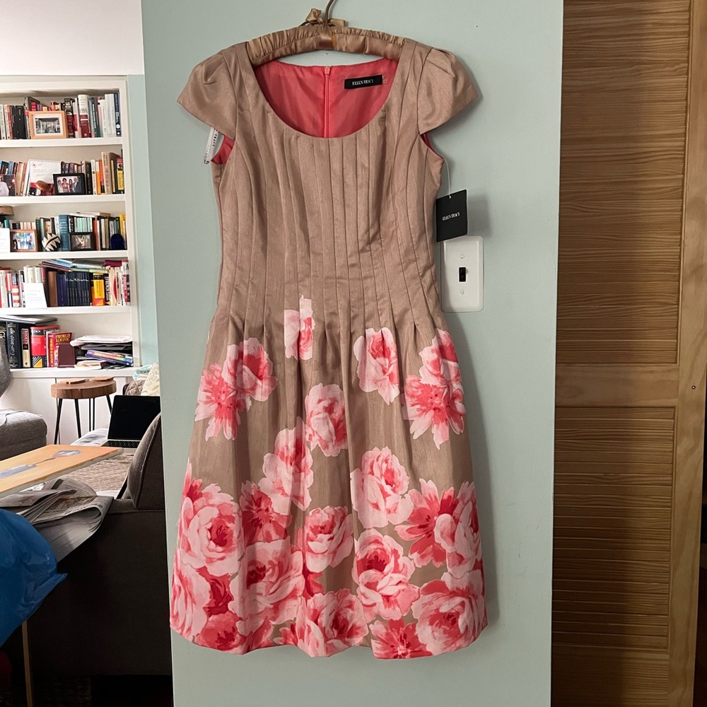 NWT Ellen Tracy Fit-and-Flare Floral Cocktail dress